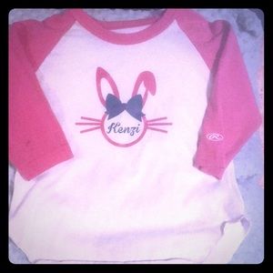 Easter raglan pink and white shirt